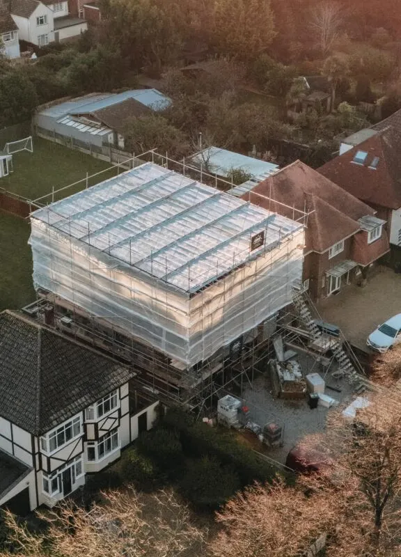 Temporary Roof Scaffold in Bournemouth erected to support a full exterior renovation project 2