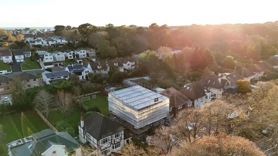 Temporary Roof Scaffold for Full Exterior Renovation in Bournemouth