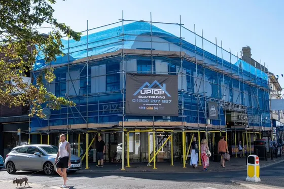 Street Scaffold for Soffit Repairs Christchurch Dorset