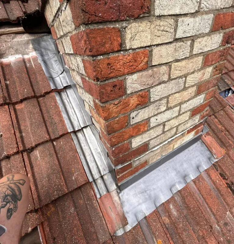 leadwork to the chimney